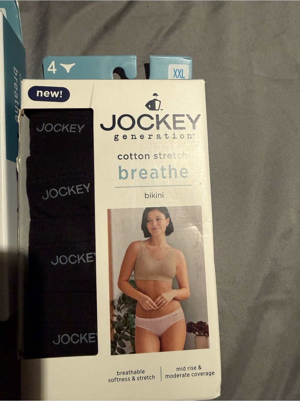 Jockey Cotton Stretch Breathe Briefs - Light Blue, Aqua, Teal, Navy (4-Pack) - Picture 2 of 3